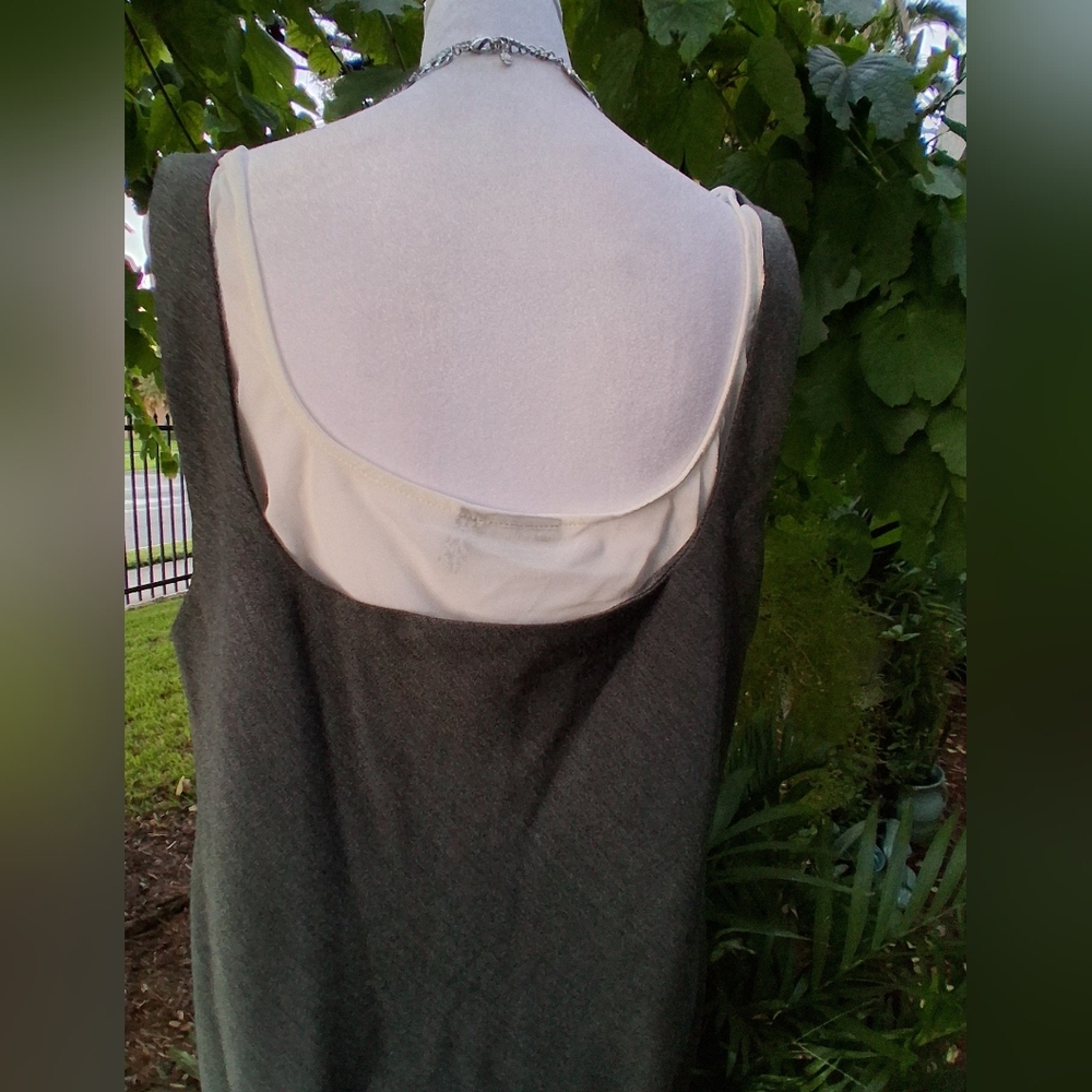 🔥NWT ASOS Gray White Sleeveless Midi Slip Dress Size 12 - Picture 11 of 11